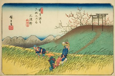 av. 42: Mido, från serien "Shi x ty ne S ta ons of the kisokaido" av Utagawa Hiroshige