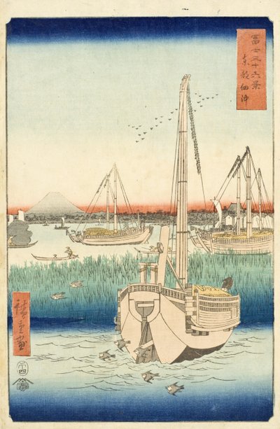 Utanför Tsukuda i den östra huvudstaden av Utagawa Hiroshige