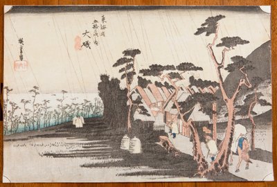 Ōiso, plansch 9 ur serien: Tōkaidōs femtiotre stationer av Utagawa Hiroshige