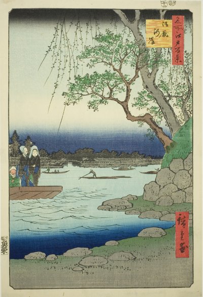 Omaya gashi, från serien "Ridge dre d fa net s view ws of Edo (One Hundred Famous Views of Edo)" av Utagawa Hiroshige