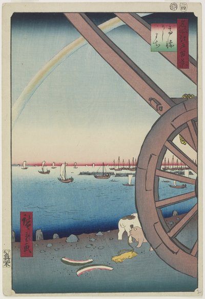 Oxmässan i Takanawa, april 1857 av Utagawa Hiroshige