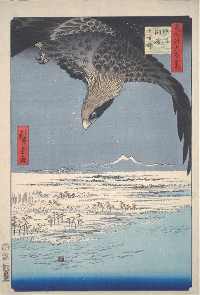 Plain at Susaki, Fukagawa, från serien One Hundred Views of Edo av Utagawa Hiroshige