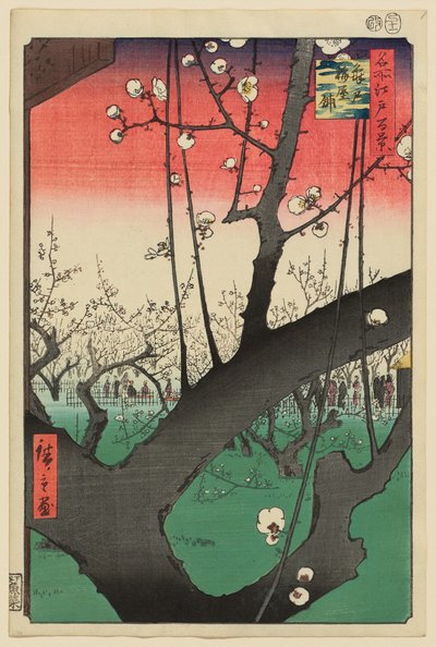 Plommonträdgård, Kameido av Utagawa Hiroshige