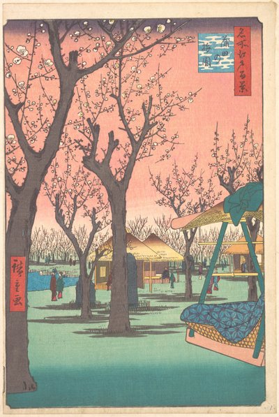 Plommonträdgården vid Kamata av Utagawa Hiroshige