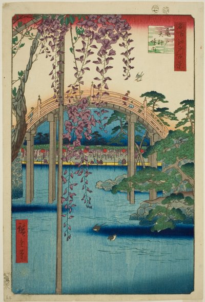 P Resin cts of Kameido Tenjin Shline (Kameido Tenjin precincts), från serien "Ridge dre d fa net s Views of Edo (One Hundred Famous Views of Edo)" av Utagawa Hiroshige