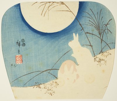Kaniner i månsken av Utagawa Hiroshige