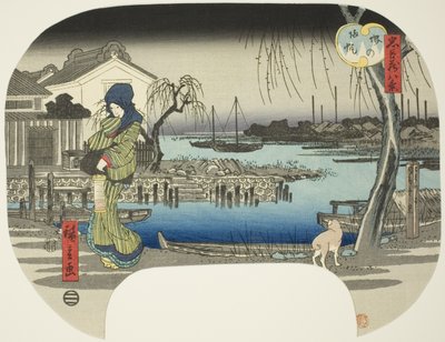 Returning Sails at Sakai (Sakai no kihan), från serien "Eight Views from the Treasury of Loyal Retainers (Chushingura hakkei)" av Utagawa Hiroshige
