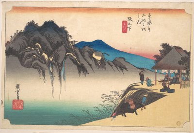 Saka-no-shita, Fude-sute Mine av Utagawa Hiroshige