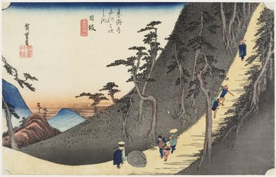 Sayo Mountain Pass, Nissaka, omkring 1833 av Utagawa Hiroshige
