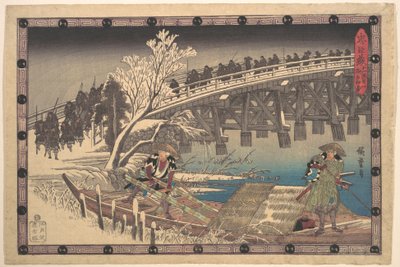 Scen I i akt XI av Chushingura av Utagawa Hiroshige
