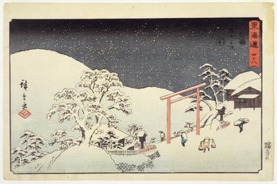 Seki, från Reisho Tokaido, 1850 (träblock i färg) av Utagawa Hiroshige
