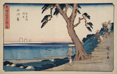 Shirasuka, vy vid Shiomizaka-sluttningen av Utagawa Hiroshige