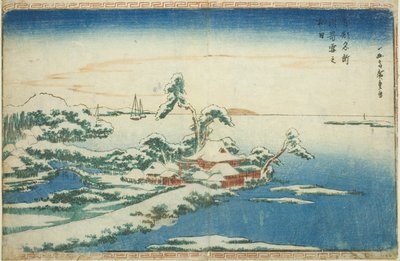 Snö på nyårsdagen vid Susaki (Susaki yuki no hatsuhi), från serien "Berömda vyer över den östra huvudstaden (Toto Meisho)" av Utagawa Hiroshige