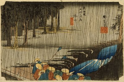 Vårregn vid Tsuchiyama av Utagawa Hiroshige