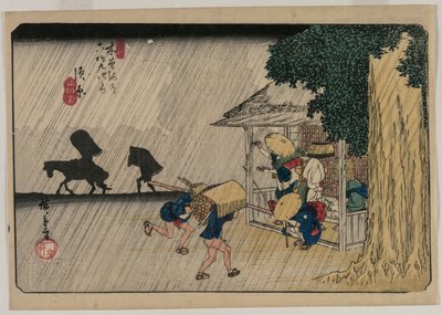 Suhara, från serien Sixty-Nine Stations of the Kisokaido av Utagawa Hiroshige
