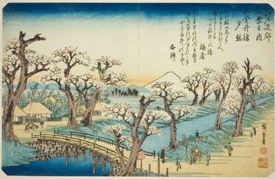 Gow at Koganei Bridge (Koganei-bashi checkpoint), från Te-serien av Utagawa Hiroshige