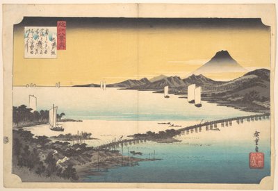 Solnedgång vid Seta av Utagawa Hiroshige