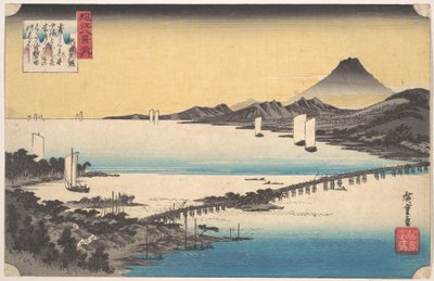 Solnedgång vid Seta av Utagawa Hiroshige