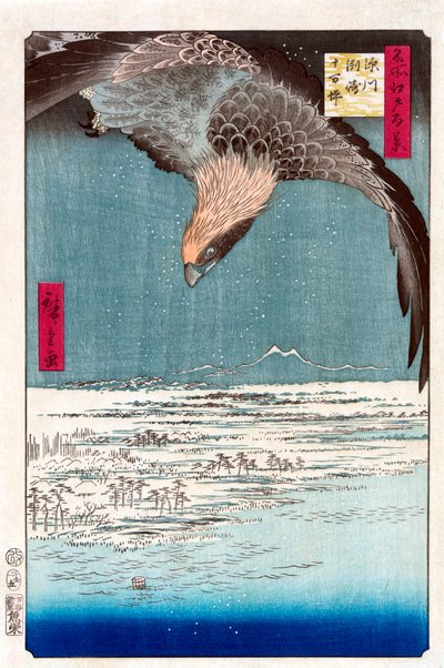 Susaki och Jumantsubo-slätten nära Fukagawa, 1856-1858. av Utagawa Hiroshige