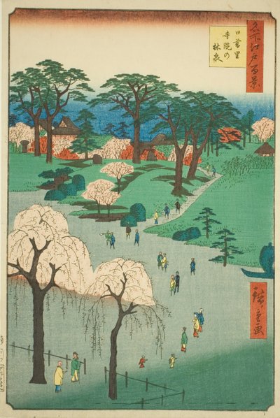 Hand MP Ega r Nippori (Battle of Nippori Temple), från Te-seriens ``Ridge dre d fa net views of Edo (One Hundred Famous Views of Edo)