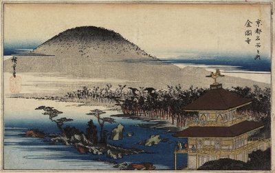 Den gyllene paviljongens tempel, ca 1843 av Utagawa Hiroshige
