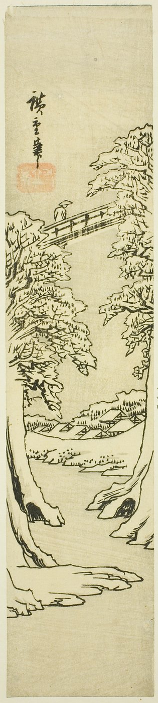 Apbron på vintern av Utagawa Hiroshige