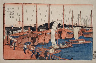 Aji-flodens mynning i Osaka av Utagawa Hiroshige