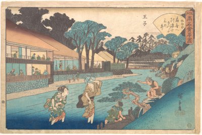 Ōgiya i Ōji av Utagawa Hiroshige