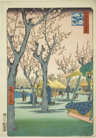 The Plum Orchard at Kamata (Kamata no umezono), från serien "One Hundred Famous Views of Edo (Meisho Edo hyakkei)" av Utagawa Hiroshige