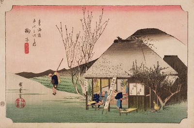 Tehuset i Mariko, från serien "53 stationer på östkustvägen", 1833 (träsnitt) av Utagawa Hiroshige