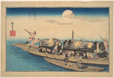 Yodofloden, ur serien Berömda platser i Kyoto (Kyoto meisho no uchi, Yodo-gawa) av Utagawa Hiroshige