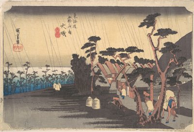 Tigerregn vid Ōiso station av Utagawa Hiroshige