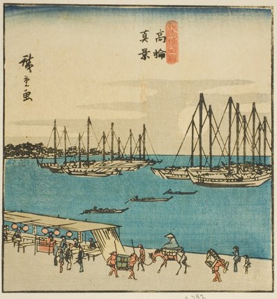 True View of Takanawa (Takanawa shinkei), sektion av ett ark från serien "Famous Places in the Eastern Capital (Toto meisho)" av Utagawa Hiroshige