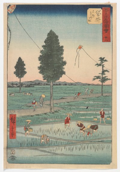 Twenty-Eight, Fukuroi, Edo-period, 1855 (trätryck i färg) av Utagawa Hiroshige