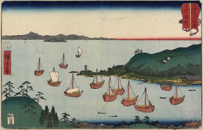 Uraga i Sagami-provinsen, juli 1858 av Utagawa Hiroshige