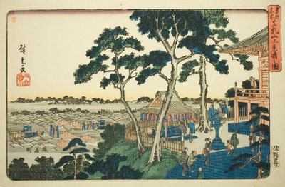 Utsikt från toppen av Matsuchi Hill (Matsuchiyama ue miharashi no zu), från serien "Famous Places in the Eastern Capital (Toto meisho)" av Utagawa Hiroshige