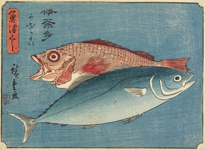 Gulsvans och stenfisk, 1830-1844 av Utagawa Hiroshige