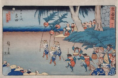 Yoshida, Tennō-festivalen på den femtonde dagen i den sjätte månaden av Utagawa Hiroshige