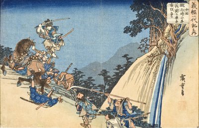 Yoshitsune som den unge Ushiwakamaru vid Sekigaharapasset av Utagawa Hiroshige