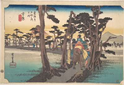 Yoshiwara, Hidari Fuji av Utagawa Hiroshige