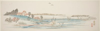 Yuhigaoka, från en namnlös serie berömda vyer över Edo-förorterna av Utagawa Hiroshige