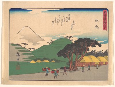 Tōkaidōs femtiotre stationer - Ejiri av Utagawa Hiroshige