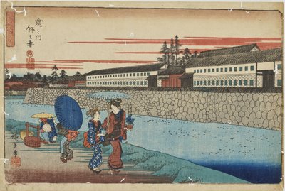 ”Utanför Toranomon” ur serien ”Enastående vyer över Edo” av Utagawa Hiroshige
