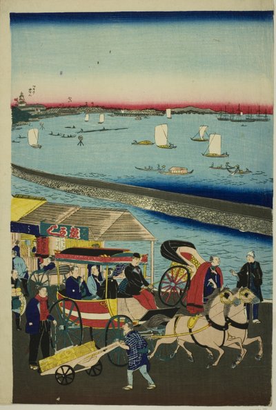 Jag är med solen och jag är med Tsuyama. av Utagawa Hiroshige III