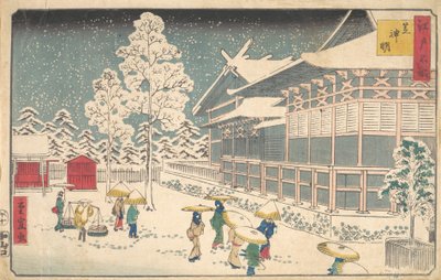 Kända platser i Edo: Shiba Shinmei, 1800-talet. av Utagawa Hiroshige II