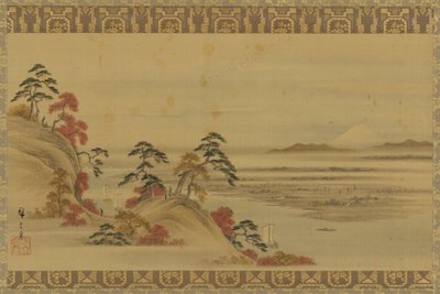 Flodlandskap: rött löv och berget Fuji, Edo-perioden, mitten av 1800-talet. av Utagawa Hiroshige II