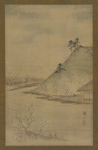 Vårlandskap, mitten av 1800-talet. av Utagawa Hiroshige II