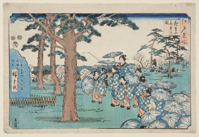 Visning av körsbärsblommor på Asuka Hill (Asukayama hanami no zu) (träblock i färg) av Utagawa II Hiroshige