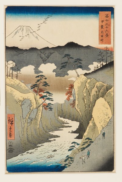 Inume-passet i Kai-provinsen av Utagawa II Hiroshige