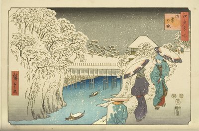 Ochanomizu (träblock i färg) av Utagawa II Hiroshige